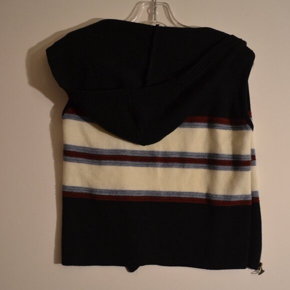 OP (R) 100% Acrylic USA Black-White-Gray-Red Zipper-Up Hoodie Vest Junior M - Picture 5 of 8